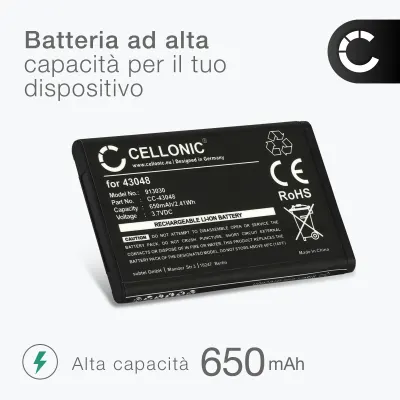 2x Batteria CELLONIC 043048,C0487,SV20405855 per telefono Swissvoice ePure / ePure fulleco DUO Ricambio affidabile da 650mAh per il tuo fisso/cordless