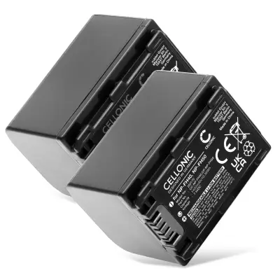 2x Batteria per Sony HDR-SR11 SR12 SR10 HDR-XR500 HDR-HC9 DCR-SR47 SR45 / NP-FH50, NP-FH40 1400mAh , marca CELLONIC, ricambi di lunga durata per macchine fotografiche e videocamere