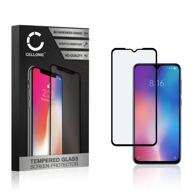 Screen Protector for Xiaomi Redmi 9 / Redmi 9A Phone Screen Cover - 3D Case-friendly 0,33mm Full Glue 9H Tempered Glass Smartphone Display Screen Guard Black