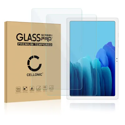 2x Vetrino protettivo 9H CELLONIC® per tablet Samsung Galaxy Tab A7 (SM-T500 / SM-T505), (2.5D Screen protector 0,33mm Full Glue), colore Trasparente, pellicola salva-schermo anche per e-reader