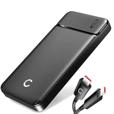 CELLONIC USB Powerbank mit 10000mAh und 4 USB Ports - mobiles Ladegerät, Externer Akku, Schnellladegerät + High Speed USB-C Kabel