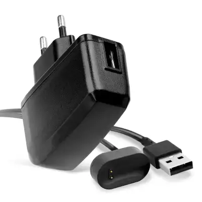 Caricabatteria + Cavo USB per FitBit Ace 2 / Inspire / Inspire HR, 5W 1A Caricatore con spina europea