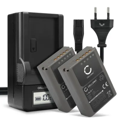 2x BLN-1 Camera Battery + Charger Set for Olympus OM-D E-M1 OM-D E-M5 OM-D E-M5 Mark II Pen E-P5 PEN-F 1140mAh Replacement Battery BCN-1 LCD Smart Charger