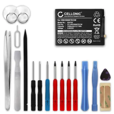 Batteria CELLONIC HB356687ECW per Huawei P Smart Plus / P30 Lite / Nova 2 Plus / Honor 7x Ricambio da 3300mAh + Set di strumento Sostituzione facile con utensili adatti e duraturi