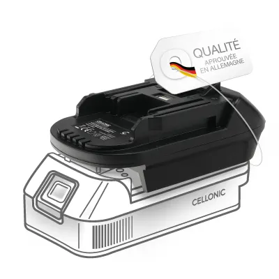 Adaptateur batterie DeWalt 18V-20V ou Milwaukee 18V vers Makita 18V - Convertisseur batterie pour outils Makita de CELLONIC