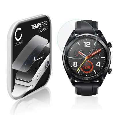 Screenprotector compatibel met Huawei Watch GT smartwatch (2.5D, 9H, 0,33mm, Full Glue) fitness