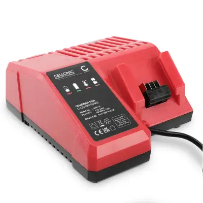 CELLONIC Cargador Milwaukee 14.4V-18V - Cargador rápido 3A de baterías de ion de litio, Repuesto para cargadores 48-11-1811, 48-59-1812, 48-11-1815