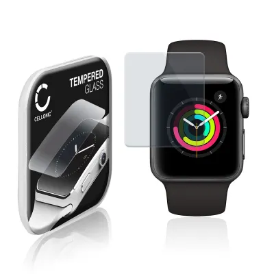 Screenprotector compatibel met Apple Watch 1 / 2 / 3 - 38mm smartwatch (2.5D, 9H, 0,30mm, Full Glue) fitness