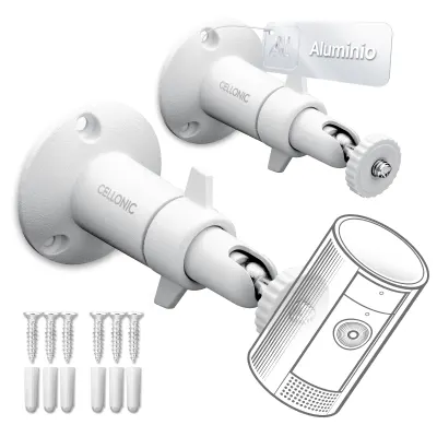 2x Ssoporte para cámara de seguridad exterior o sensores de movimiento - Soporte con rosca de 1/4" para cámaras de videovigilancia Arlo, Ring, Blink, Eufy, Reolink, Wyze, Zumimall, Security camera mount for indoor outdoor