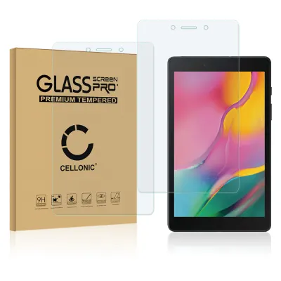 2x Protector de pantalla tablet Samsung Galaxy Tab A 8.0 (2019) SM-T290 de CELLONIC® - (Calidad HD / 2.5D / 0,33mm / 9H), Tablet Screen protector, Tempered glass, Cristal templado