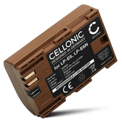 Battery with Type-C for Canon EOS 80D, 70D, 60D, 7D, 6D, 5DS, EOS 5D Mark IV, III, II (2600mAh, 7.2V) from CELLONIC