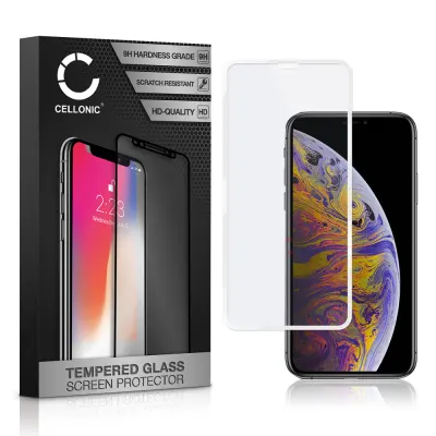 Vetro temperato CELLONIC® per iPhone XS Max, screen protector (3D Full Cover 9H 0,33mm Full Glue) bianco Pellicola salva schermo per telefono cellulare smartphone