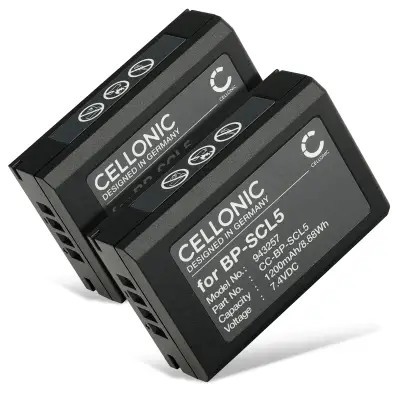 2x Battery for Leica M10, M10-R, M10-P BP-SCL5 (1200mAh, 7.4V) from CELLONIC