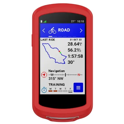 subtel® Funda Garmin Edge 1040 / Edge 1040 Solar, Funda de Silicona para dispositivos GPS bicicleta - Funda protectora en rojo Back Cover Bumper Case Shockproof