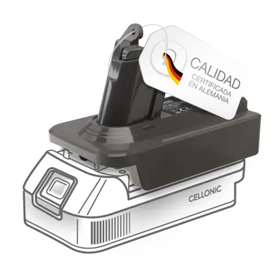 Adaptador de batería DeWalt 18V-20V o Milwaukee 18V a Dyson V6 - Conversor de baterías MT18V6 para aspiradoras inalámbricas Dyson V6 de CELLONIC