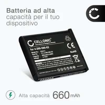 2x Batteria CELLONIC 4-268-590-02 per telefono Panasonic KX-TCA285 KX-TCA385 KX-UDT121 KX-UDT131 Sony Laser Mouse VGP-BMS77 Ricambio affidabile da 660mAh per il tuo fisso/cordless