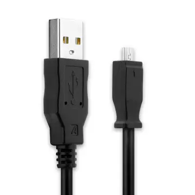 Cavo USB con connettore U-8 8 Pin per fotocamera Kodak Easyshare Z612 Z650 Z710 Z740 Z981 Z1012 IS Z8612 IS ZD710 ZX1 C713 C813 V10003 P880 P850 M753 M863 Filo lungo 1.5m ricarica cavetto dati in piacevole PVC nero
