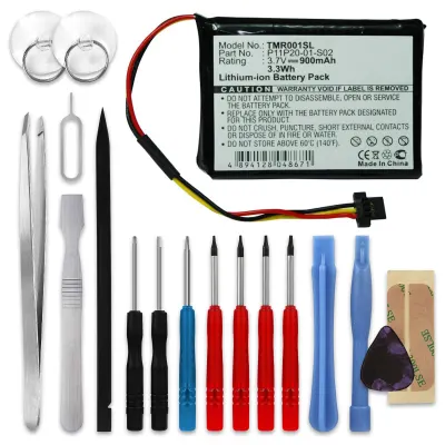 Batteria di ricambio ICP653443M,P11P20-01-S02,S2IP002405148 per navigatore TomTom Route XL, One XXL 540, XXL 550, XXL IQ Routes da 900mAh + Set di strumento per smontare agevolmente anche viti di altri dispositivi