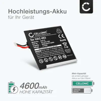HAC-001(-01) Ersatz Akku für Nintendo Switch (>2019) - Console / Controller Ersatzakku 4600mAh + Werkzeug-Set, Batterie
