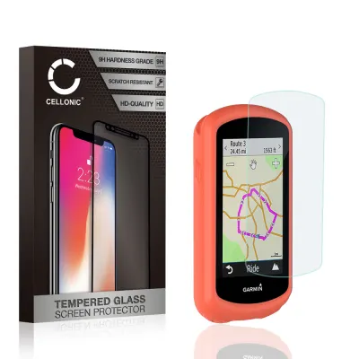 Backcover + Vetro protettivo di schermo per Garmin Edge 1030 / Edge 1030 Plus - Silicone, arancio Custodia Borsa Guscio