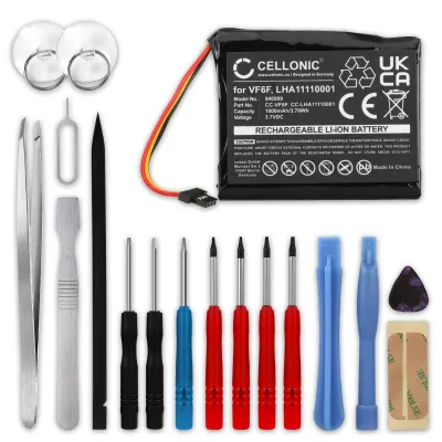 Battery for TomTom Start 52 Europe Traffic Start 52 52 Lite 1000mAh + Tool-kit 17pcs from CELLONIC