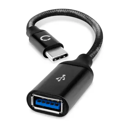 USB OTG-kabel voor OnePlus 10 Pro, 9, Nord 2, Nord, 8 Pro, 8T, 7 Pro, 6 - OTG-adapter USB C Type C stekker naar USB A aansluiting - connector on-the-go adapterkabel zwart