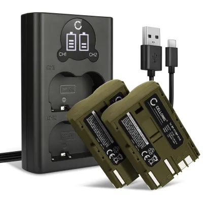 2x Batterie BP-511 BP-508 1600mAh + Chargeur Double CB-5L pour Canon EOS 5D 50D 40D 30D 300D 300V 20D 10D PowerShot G5 G3 G2 G1 Pro1 MV600 FV100 ZR85 Optura 20