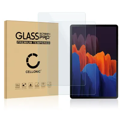 2x Screenprotector compatibel met Samsung Galaxy Tab S7 (SM-T870 / SM-T875) tablet beeldscherm (2.5D, 9H, 0,33mm, Full Glue)