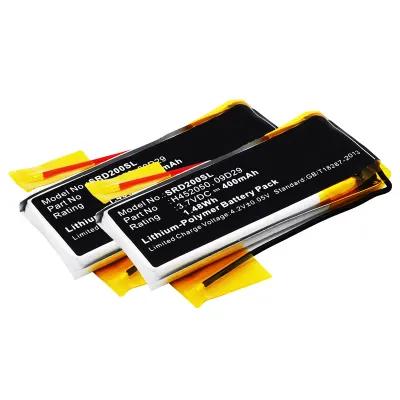 2x 09D29,H452050,BAT00008 batterij voor headset Cardo Scala Rider Teamset Pro, Scala Rider Multiset Q2 - 400mAh vervangende accu koptelefoon