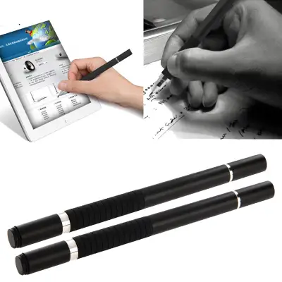 2x Penne universale per schermo di smartphone, tablet di qualsiasi marca purché sia un display capacitivo, colore argento – Touch pen ideale per scrivere, disegnare e colorare