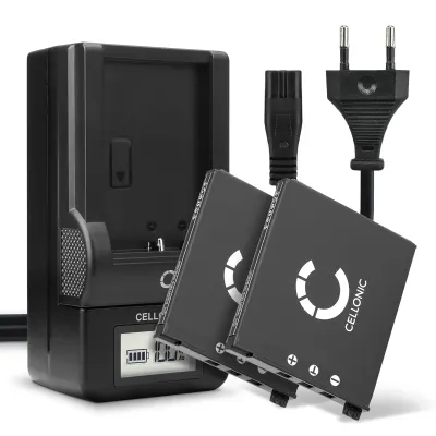 2x NP-60 Camera Battery + Charger Set for Casio Exilim EX-S10, -S12, EX-Z80, -Z85, EX-Z90, EX-FS10, EX-Z19, EX-Z20 720mAh Replacement Battery BC-60L LCD Smart Charger