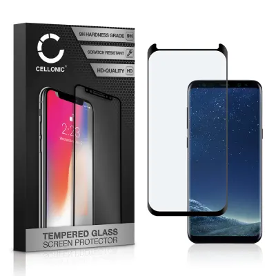 Vervangende screenprotector compatibel met Samsung Galaxy S8 (SM-G950 / SM-G950F) smartphone (3D Case-friendly, 9H, 0,33mm, Full Glue)