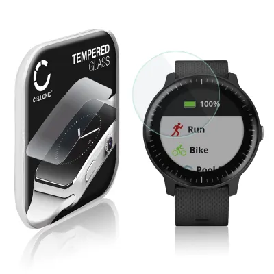 Screenprotector compatibel met Garmin vivoactive 3 / vivoactive 3 Music smartwatch (2.5D, 9H, 0,33mm, Full Glue) fitness