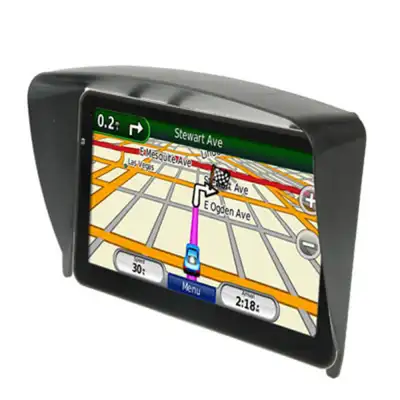 subtel 7 Inch Sat Nav Case for Garmin, Navitel, Elebest & More - Universal GPS Housing with Anti Glare Clip On Sun Visor Sat Nav Sun Shade GPS Sun Shield