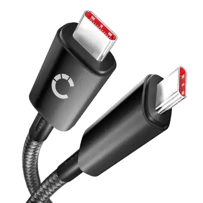 USB C - USB C datakaapeli 100W (PD), 1m - USB C -kaapeli punotusta nailonista, USB 3.1, 10 Gbit/s, 8K matkapuhelimelle, tabletille, älykellolle, GPS:lle, kaiuttimelle jne.