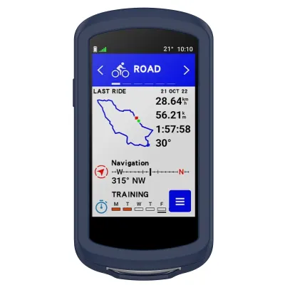 subtel® Funda Garmin Edge 1040 / Edge 1040 Solar, Funda de Silicona para dispositivos GPS bicicleta - Funda protectora en Azul Back Cover Bumper Case Shockproof