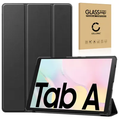 Cover protezione per tablet Samsung Galaxy Tab A7 (SM-T500 / SM-T505) Socca piegabile con funzione di supporto e bumper in Similpelle nero case a libro, scocca etui custodia astuccio