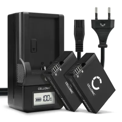 2x LP-E8 Camera Battery + Charger Set for Canon EOS 550D EOS 600D EOS 650D EOS 700D EOS Kiss X4 X5 X6i EOS Rebel T2i 1200mAh Replacement Battery LC-E8 LCD Smart Charger