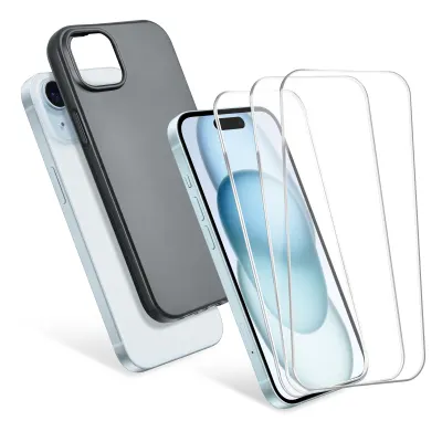 1x Guscio protettivo, cover CELLONIC per Apple iPhone 15 plus & 3x vetri di protezione screen protector ( 9H )