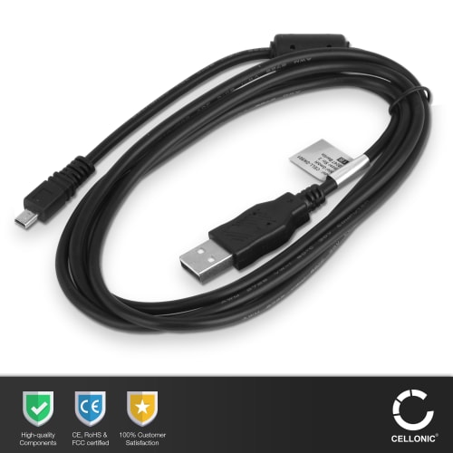 Cable USB Fuji FinePix S3250 FinePix XP60 FinePix Z808EXR Cable Data negro