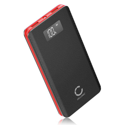 CELLONIC® USB Powerbank med 10000mAh og 2 USB Ports, 5V 2A + CELLONIC® USB Powerbank med 10000mAh og 2 USB Ports, 5V 2A +