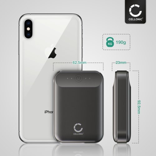 CELLONIC® USB Power Bank med 10000mAh och 2 USB Ports, 5V 2A bärbar Batteri, mobil USB Laddare, USB batteripack CELLONIC® USB Power Bank med 10000mAh och 2 USB Ports, 5V 2A bärbar Batteri, mobil USB Laddare, USB batteripack