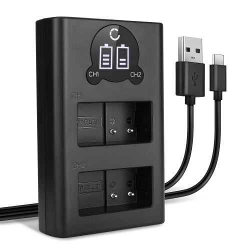 USB Dobbel Lader DE 80 DE A80A for DMW BLC12 (Panasonic Panasonic DMW BLC12 Batteri Lader Lumix DMC FZ1000, DMC G6