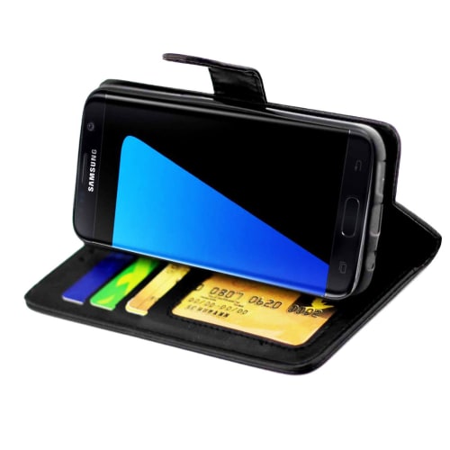 Etui Smart Case Pour Samsung Galaxy S7 Edge Sm G935f Cuir Pu Noir Etuihousse Coque Pochette