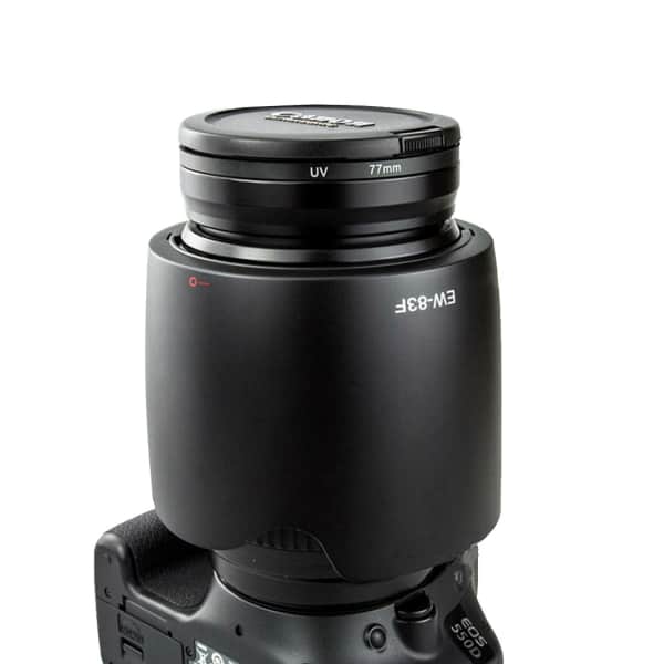 EW-83F Camera Lens Hood for Canon EF 24-70mm f/2.8L USM - Plastic Bayonet Flower / Tulip / Petal Lens Shade from CELLONIC