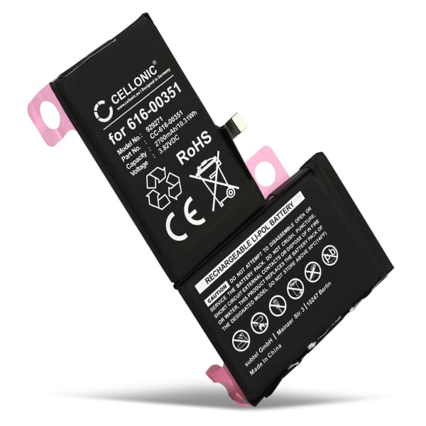 Battery for Apple iPhone X, 616-00351 (2700mAh, 3.82V) by CELLONIC