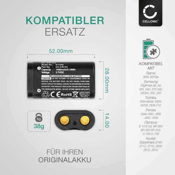 Akku Für Kodak EasyShare ZD710 – Hochwertiger Li-Ion Akku Als Ersatz Oder Zweitakku