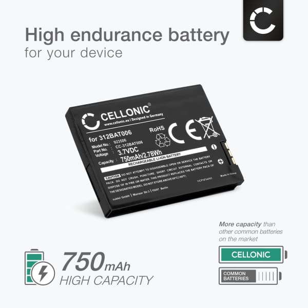 2x CELLONIC Replacement Phone Battery for AVM Fritz!Fon MT-F Fritz! Fon C5 C2 M2 BAK130506 312BAT006 Battery MT-F Batteries 750mAh