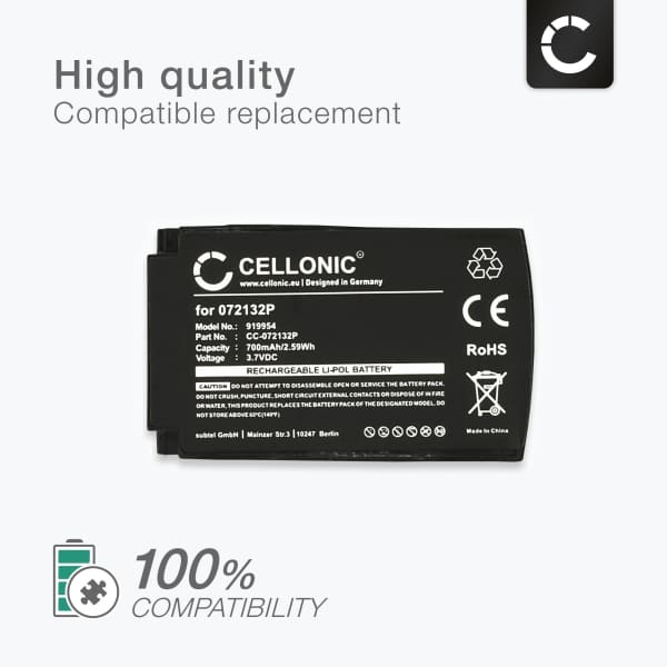 2x PF056001AA, 1|CP7/20/33-2 Battery for Parrot Zik 1.0 700mAh Headphone / Headset Battery Replacement