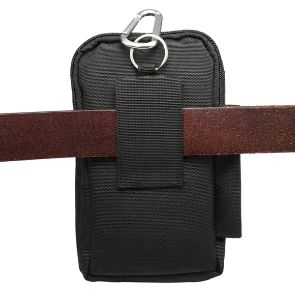 Belt Phone Holder Case for – XL Jumbo 4-Pocket Smartphone Holster Bag for Phones Up To 7" – Black